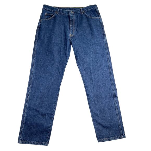 Wrangler Jeans Men's W40 x L32 Dark Wash Blue Style # 96501MR Crisp Dark Denim - Picture 1 of 10